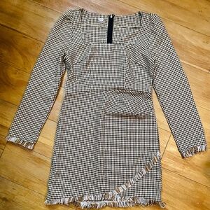 SHEIN tweed houndstooth pattern dress